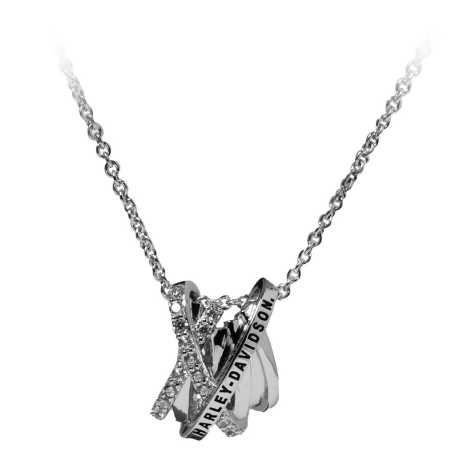 H-D Motorclothes Harley-Davidson women´s Necklace 16" Twisted Bling silver  - HDN0495