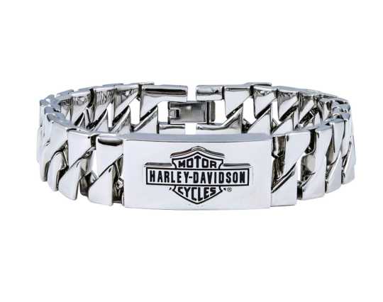 H-D Motorclothes Harley-Davidson Bracelet Bar & Shield Triangle Curb Link ID steel  - HSB0142V