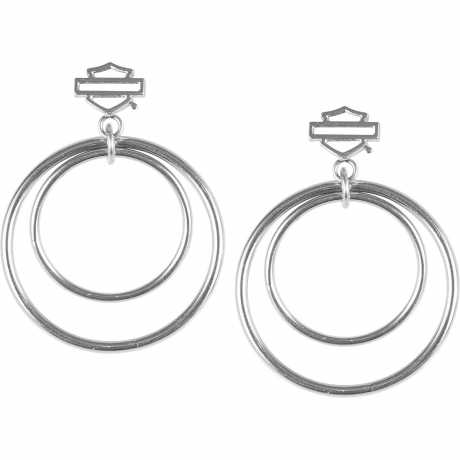 H-D Motorclothes Harley-Davidson Earrings Large Double Circle Post steel  - HSE0005