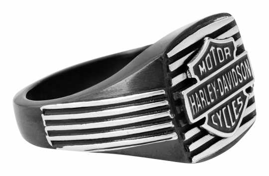 H-D Motorclothes Harley-Davidson Ring Black Edge Square Stahl  - HSR0057