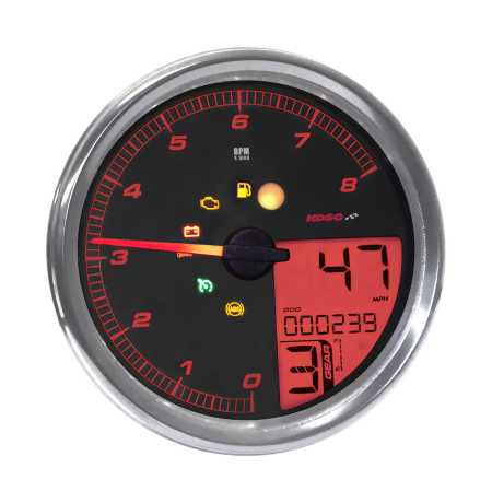 Koso HD-05 Speedometer/Tachometer Chrome 