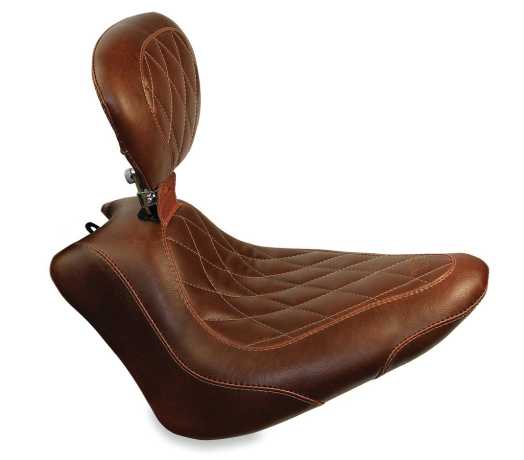 Mustang Mustang Wide Tripper Solo Seat with Backrest 13" Diamond brown  - 537440