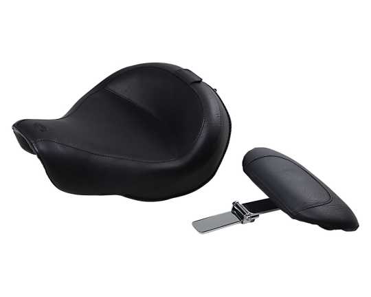 Mustang Wide Vintage Solo Seat with Backrest 16.5", black 