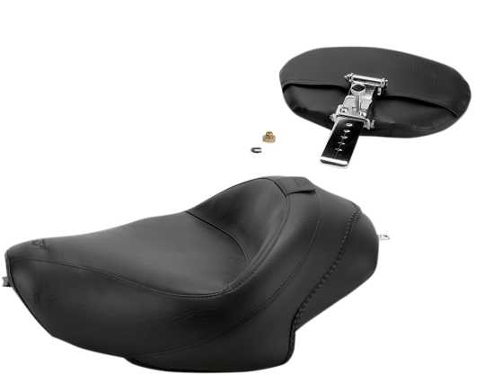 Mustang Wide Vintage Solo Seat with Backrest 14.5", black 