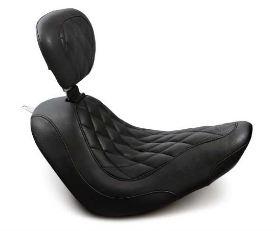 Mustang Mustang Wide Tripper Solo Seat with Backrest 13" Diamond black  - 537505