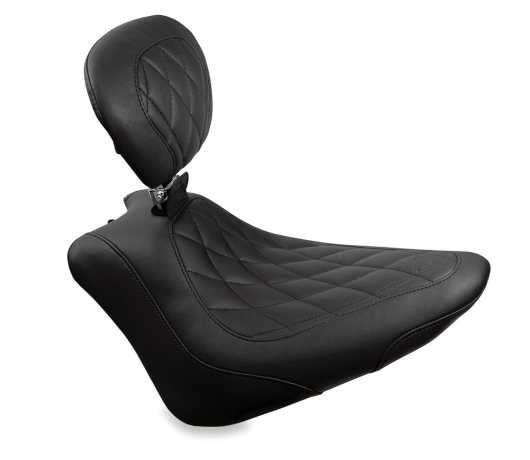 Mustang Mustang Wide Tripper Solo Seat with Backrest 13" Diamond black  - 537438