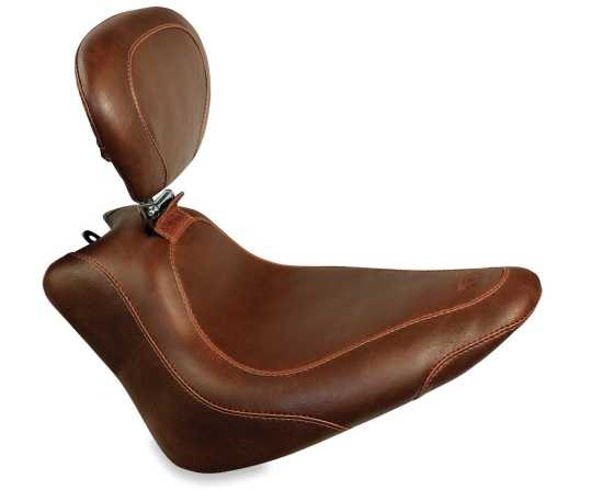 Mustang Wide Tripper Solo Seat with Backrest 13" brown 