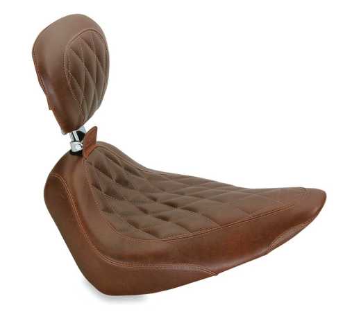 Mustang Mustang Wide Tripper Solo Seat with Backrest 14" Diamond brown  - 537490