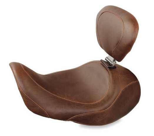 Mustang Wide Tripper Forward Solo Seat with Backrest 13" brown 
