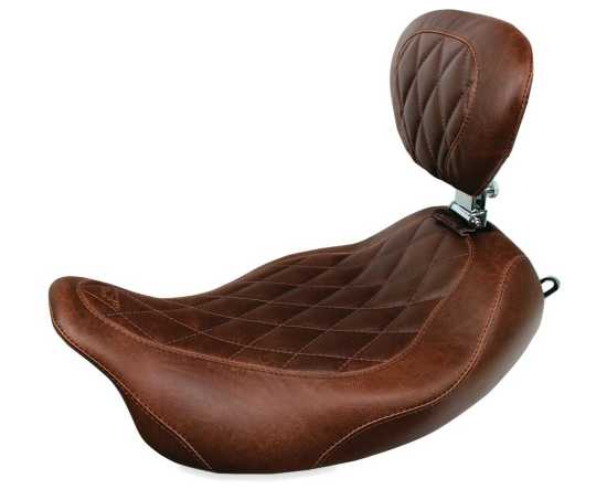 Mustang Wide Tripper Solo Seat with Backrest 14" Diamond brown 