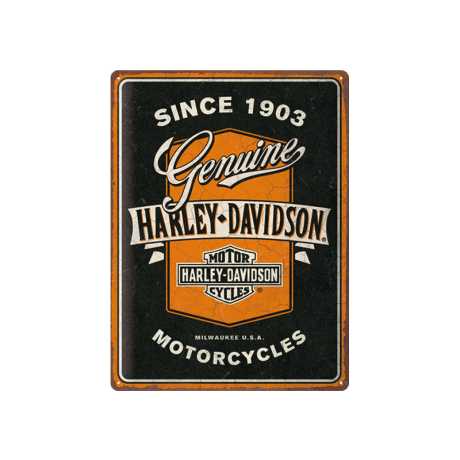 H-D Motorclothes Harley Davidson Tin Sign Genuine Motorcycles Ribbon 30 x 40 cm  - NA23360