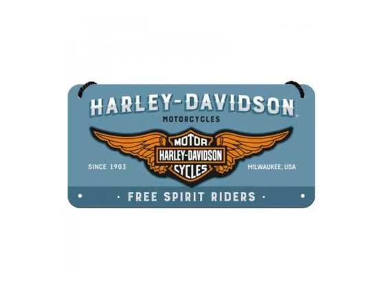 H-D Motorclothes Harley Davidson Hanging Sign Winged Bar & Shield blue  - NA28023