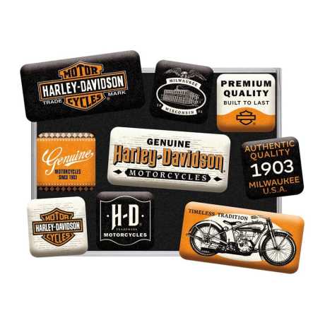 H-D Motorclothes Harley-Davidson Magnet Set Genuine Motorcycle Milwaukee  - NA83133