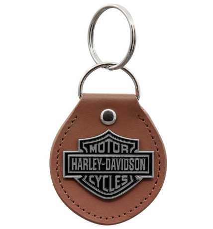H-D Motorclothes Harley-Davidson Keychain Bar & Shield Brown Vinyl  - PC4547