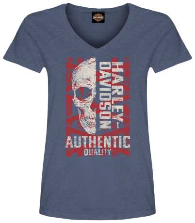 Harley-Davidson Damen T-Shirt Flag Skull blau 