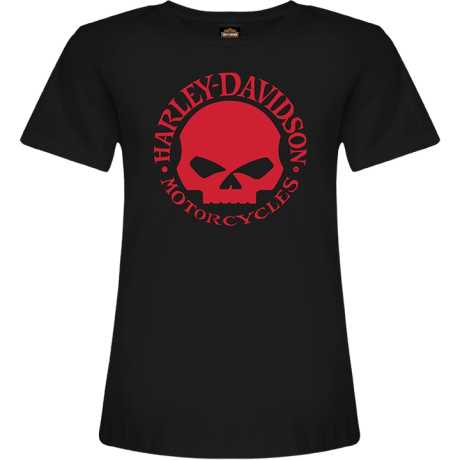 Harley-Davidson women´s T-Shirt Red Willie G Skull black 