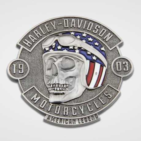 Harley Davidson Logo Pin Badge Legendary schwarz silber 