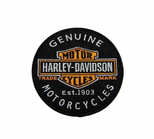 Harley-Davidson Aufnäher Genuine Motorcycles schwarz/orange 