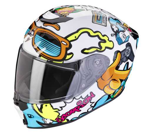 Scorpion Helmets Scorpion EXO-JNR Air Fun Kinder Helm weiß/blau  - 120-437-74