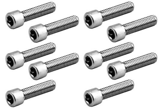 Custom Chrome Sockethead Screws 1/4X1 3/4 Coarse Thread (10)  - 32-109