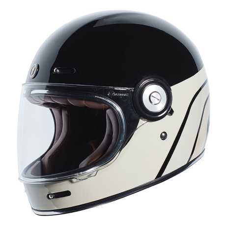 Torc T-1 Retro Full Face Helmet Dreamliner Tan gloss black ECE 