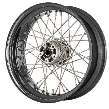 TTS Wheels TTS Rear Wheel 40-Spoke 5.5x16 polished/black  - 81-70-230