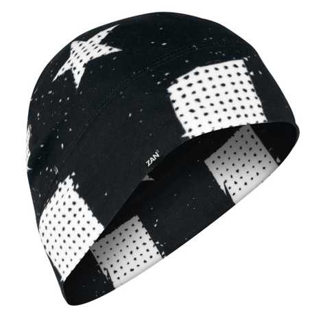 ZANheadgear ZANheadgear Helmet-Beanie SportFlex Black & White Flag  - 969912