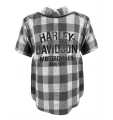 Harley-Davidson Kinder Hemd Woven Genuine kurzarm grau 3-4 Jahre - 1070235-4/5T