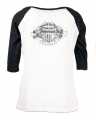Thunderbike Damen T-Shirt 3/4 Floral Skull  - 19-10-1372V