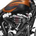Screamin Eagle Heavy Breather Cover Teardrop Cut Back Black with Logo  - 28739-10A