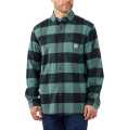 Carhartt Rugged Flex Midweight Flannel Long Sleeve Plaid Shirt Slate Green  - 92-3040V