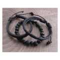 Amigaz Rope Sliders & Wood Bead bracelets black  - 938217