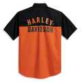 Harley-Davidson Kurzarmhemd Staple Colorblock orange/schwarz  - 96153-23VM