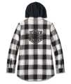 Harley-Davidson women´s Thrill Seeker Tunic with removable Hood Plaid black S - 96166-24VW/000S