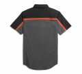 Harley-Davidson Men's Shirt Vertical Logo Colorblock grey/black/orange  - 96329-21VM