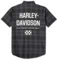 Harley-Davidson Short Sleeve Shirt Enduro Plaid black/grey  - 96448-24VM