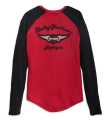 Harley-Davidson women´s Henley Shirt Timeless Silver Wing red/black  - 96449-23VW