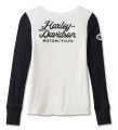 Harley-Davidson Damen Henley Shirt Timeless Perfect weiß/schwarz M - 96679-23VW/000M