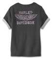 Harley-Davidson Damen Kurzarmpullover At Ease schwarz meliert  - 96895-23VW