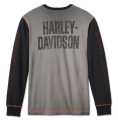 Harley-Davidson Henley Shirt Iron Bar grau/schwarz S - 99175-24VM/000S
