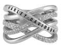 Harley-Davidson Damen Ring Twisted Bling Tapered Band Silber  - HDR0566