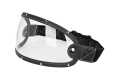 MP Fullface Helmet Visor with Strap & Rivets, leather black / clear  - MPVS12BKCL/R