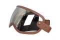 MP Scrambler Helmet Visor with Strap leather brown / chrome  - MPVS13BRCR