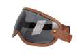 MP Scrambler Helmet Visor with Strap & Rivets, leather brown / smoke  - MPVS13BRSM/R
