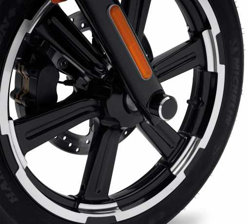 Harley-Davidson Achsmutter Cover vorne schwarz cut  - 43000212