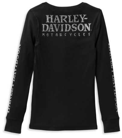 H-D Motorclothes Harley-Davidson Damen Henley Longsleeve Skull schwarz  - 99099-22VW