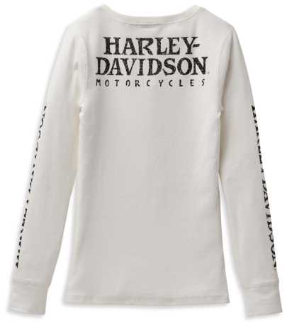 H-D Motorclothes Harley-Davidson Damen Henley Longsleeve Skull off-white  - 99100-22VW
