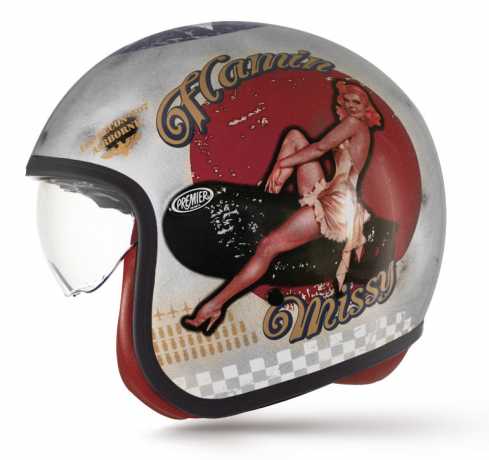 Premier Helmets Premier Vintage Jethelm Pin Up Old Style, silber  - PR9VIN47V