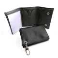 Amigaz Black Piped Soft Leather Trifold Wallet  - 563409