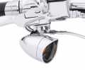 Harley-Davidson Turn Signal Visor Ring Style Bullet Front, Smoked Lenses with Amber Bulbs  - 69758-05